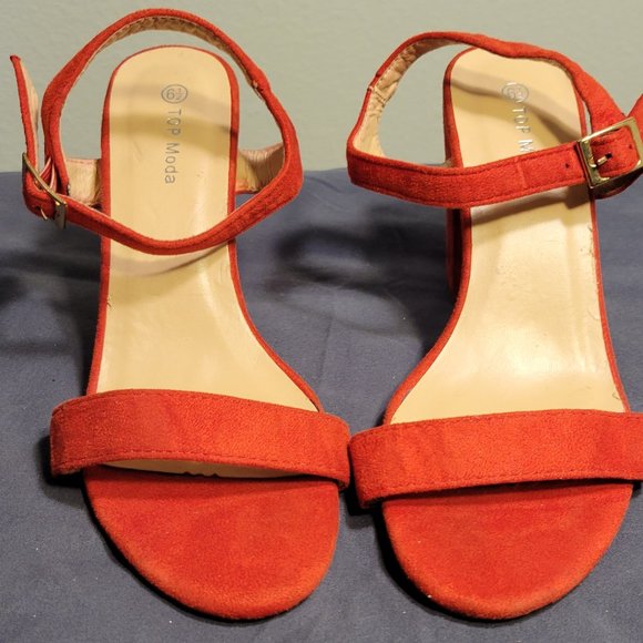 TOP MODA RED Thick High Heels - NWOT - Picture 8 of 10